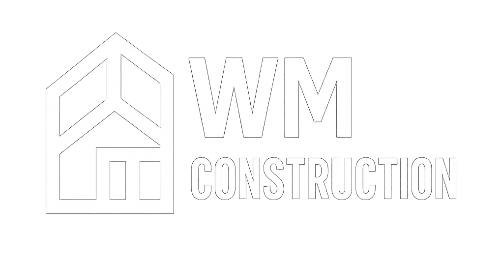 wm construction logo white